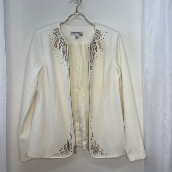 George Simonton Jeweled Full Zip Jacket Dressy Evening Jacket Size 6 Ladies - Picture 3 of 7